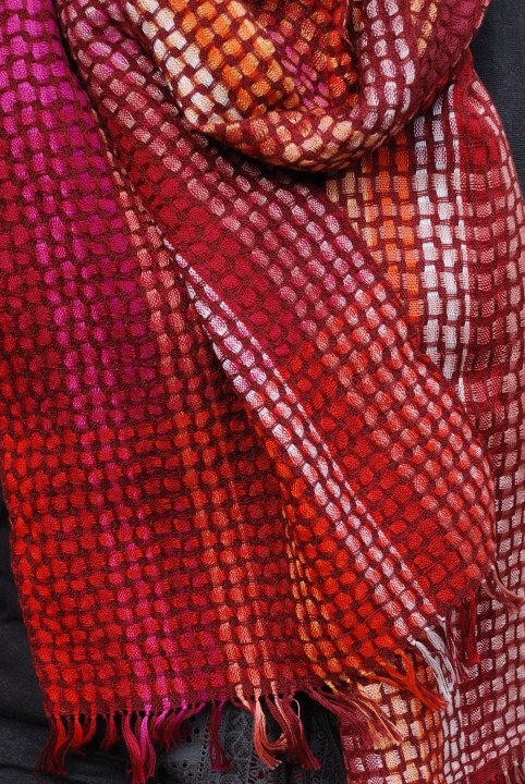 Weefpakket sjaal 0027 malof 8 schachten rood